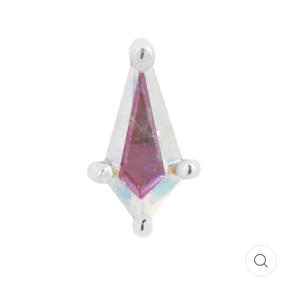 "Mini Soho" WG Mercury Mist Topaz threadless end